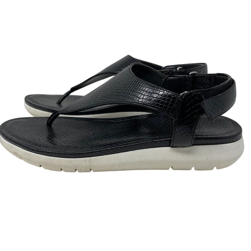 Naturalizer Black Faux Leather Thong Sandals Size 9M - Picture 4 of 11
